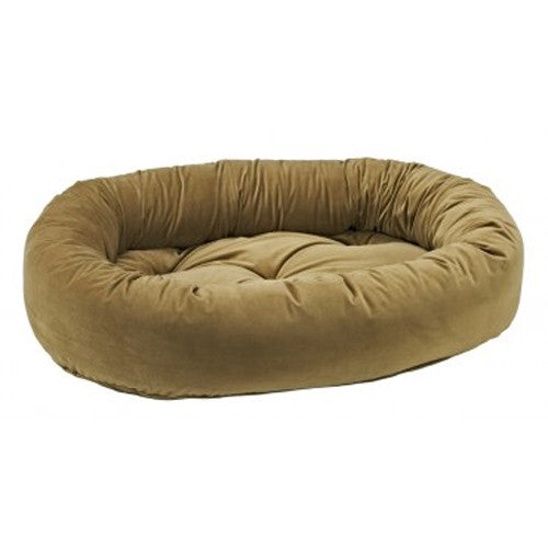 Bowsers EuroVelvet Donut Bolstered Nesting Dog Bed — Toffee
