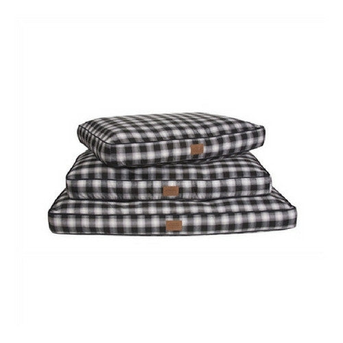 Carolina Pet Company Classic Pendleton Napper Dog Bed — Charcoal Ombre Plaid Stack of Sizes