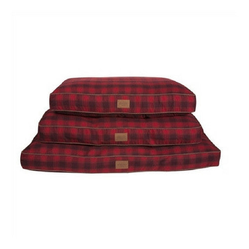 Carolina Pet Company Classic Pendleton Napper Dog Bed — Red Ombre Plaid Stack of Sizes