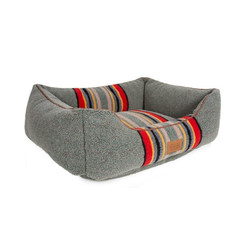 Carolina Pet Company Pendleton Kuddler Dog Bed — Yakima Camp Heather Green Side View