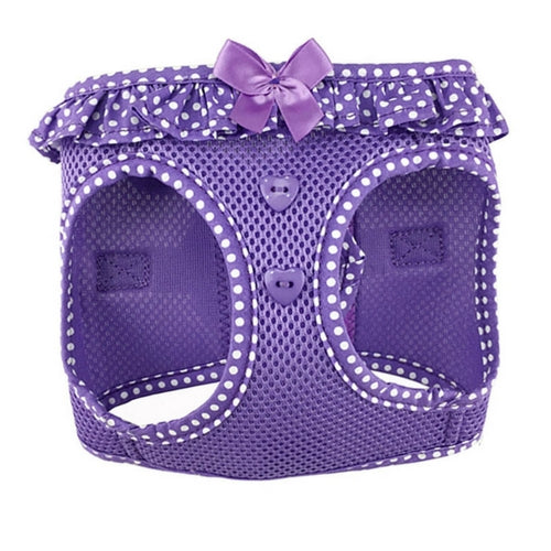 Doggie Design Polka Dot American River Choke Free Dog Harness — Purple Front View