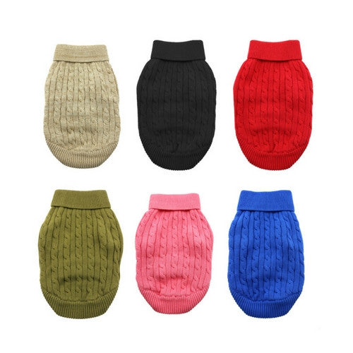 Doggie Design Cotton Cable Knit Turtleneck Dog Sweater All Colors