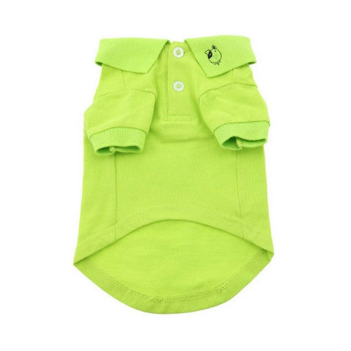 Doggie Deisgn Solid Polo Style Collared Dog Shirt Green Flash