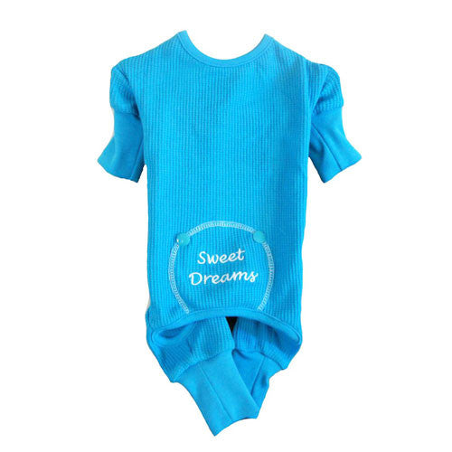 Doggie Design Sweet Dreams Thermal Dog Pajamas — Blue