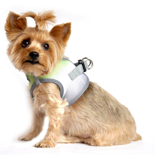 Doggie Design Ombre American River Choke Free Dog Harness — Limestone Gray on Dog Side View