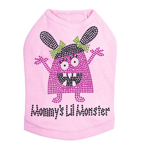 Dog In The Closet Mommy's Lil Monster Rhinestone Dog Tank Shirt