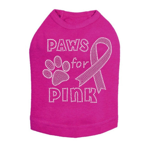 Dog In The Closet Breast Cancer Awareness Pink Ribbon Dog Tank Fucshia