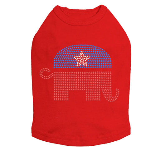 Political Republican Elephant Rhinestone Dog Tank Dog In The Closet Red
