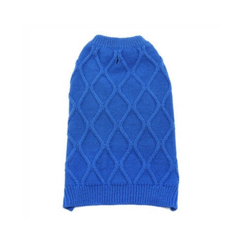 Dogo Pet Fashions Blue Diamond Knit Dog Sweater