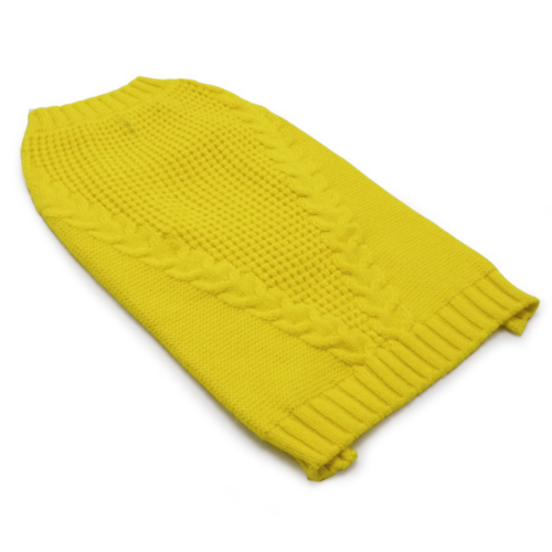Dogo Pet Fashions Yellow Mix Knit Dog Sweater Tpo View
