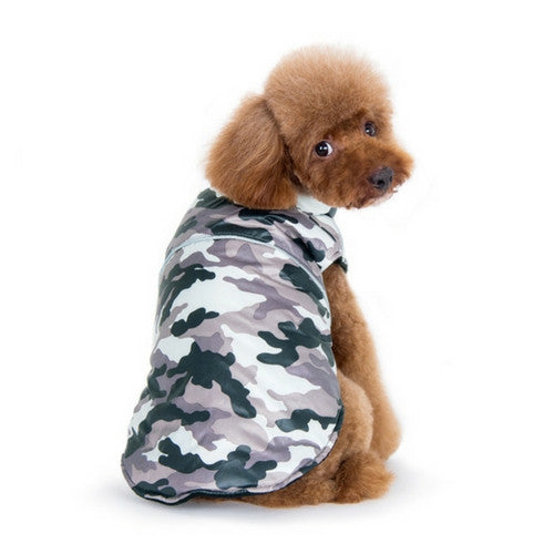 Dogo Pet Fashions Puppy PAWer Camo Sport Puffer Winter Dog Coat on Dog Back View