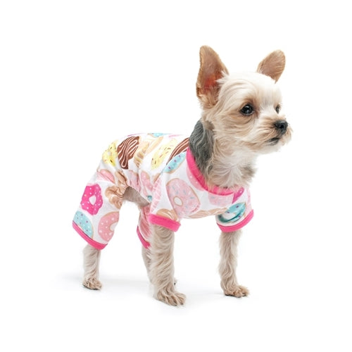 Dogo Pet Fashions Donuts PJ Four-Leg Dog Pajamas on Dog