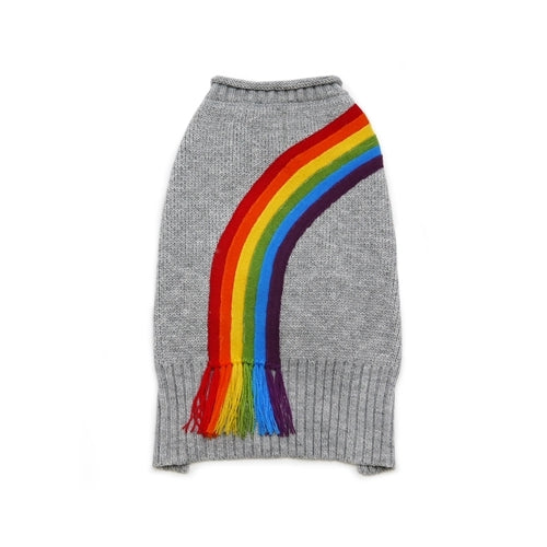 Dogo Pet Fashions Rainbow Turtleneck Dog Sweater Back View