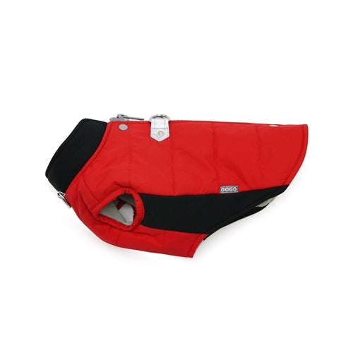 Dogo Pet Fashions Red Insulated Urban Runner Winter Dog Coat Side View