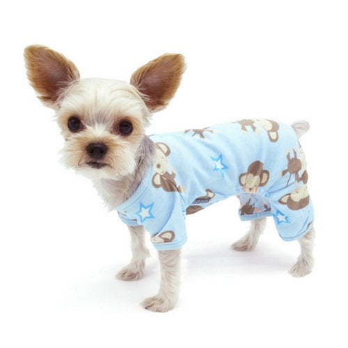 Dogo Pet Fashions Monkey PJ Four-Leg Dog Pajamas on Dog