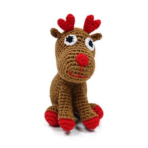 Dogo Cotton Reindeer Squeaky Holiday Dog Toy