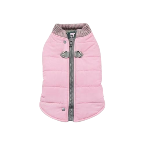 Dogo Pet Fashions Pink Athletic Runner Winter Dog Coat Back View