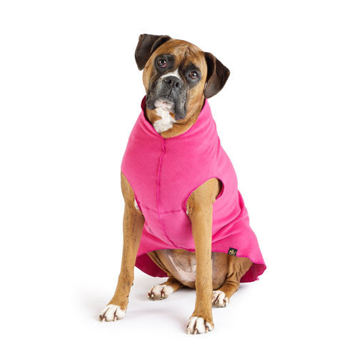 Gold Paw Series Stretch Fleece Pullover Dog Clothing — Fuchsia