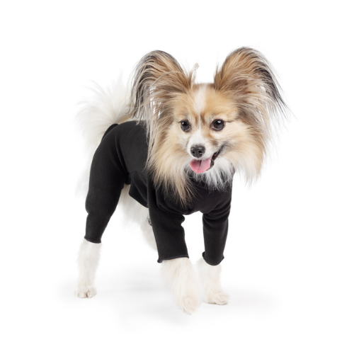 Gold Paw Series Stretch Fleece Onesie Dog Clothing — Black