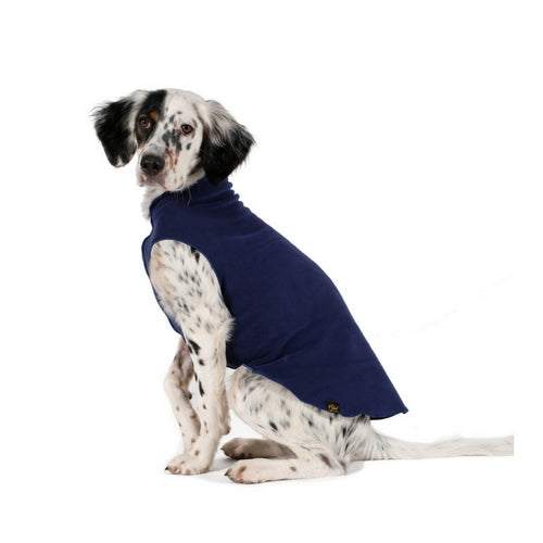 Gold Paw Series Stretch Fleece Pullover Dog Clothing — Navy