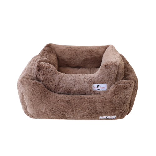 Hello Doggie Bella Plush Nesting Lounge Bed — Mocha