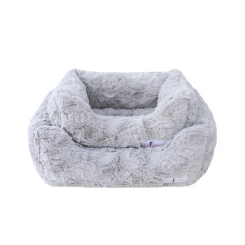 Hello Doggie Bella Plush Nesting Lounge Bed — Silver