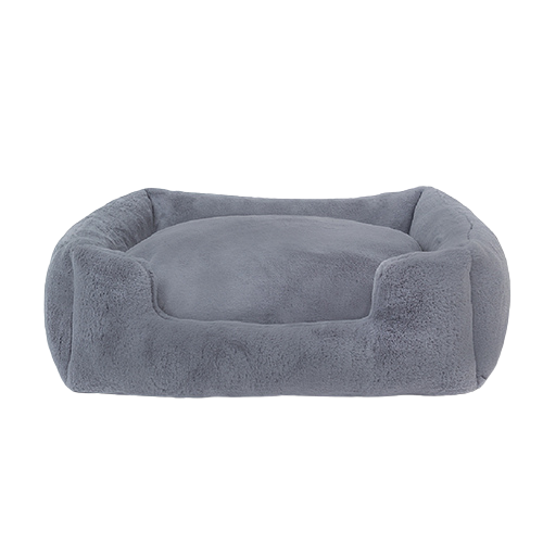 Hello Doggie Big Baby Rectangular Nesting Plush Dog Bed — Alloy
