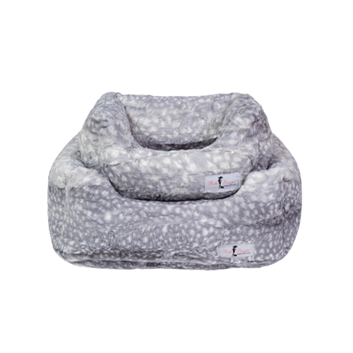 Hello Doggie Cashmere Plush Nesting Lounge Plush Dog Bed — Silver Fawn