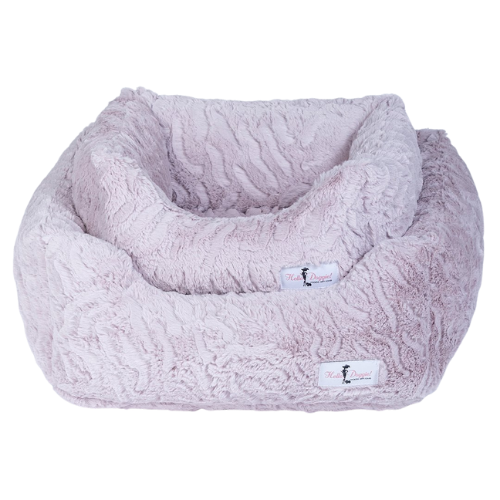 Hello Doggie Cuddle Plush Nesting Lounge Bed — Pink Ice