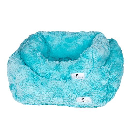 Hello Doggie Cuddle Plush Nesting Lounge Bed — Aquamarine