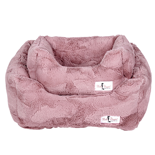 Hello Doggie Cuddle Plush Nesting Lounge Bed — Mauve