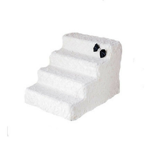 Hello Doggie Luxury Pet Stairs Foam Pet Steps — Classic Ivory 4 Step