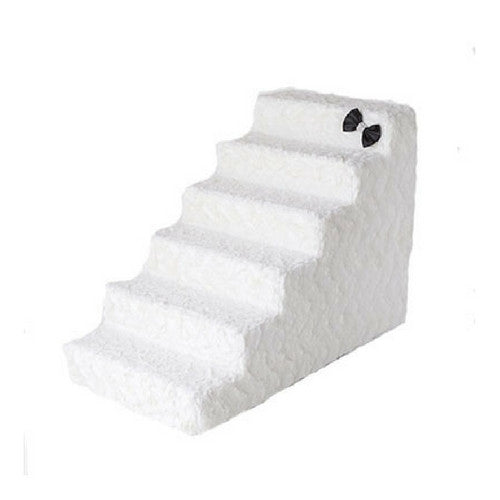 Hello Doggie Luxury Pet Stairs Foam Pet Steps — Classic Ivory 6 Step