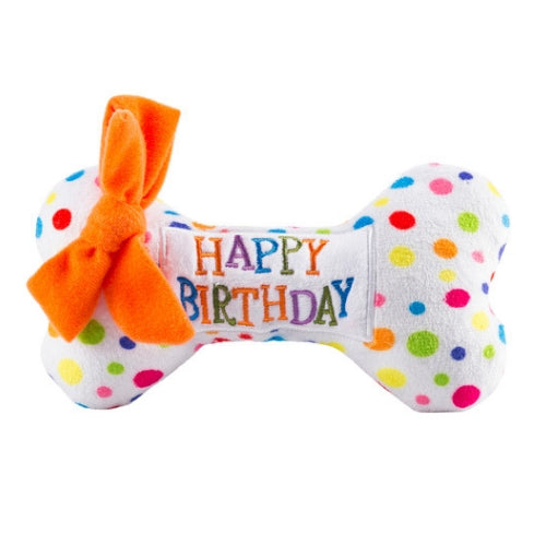 Haute Diggity Dog Pawty All Thge Time Happy Birthday Bone Toy Front View