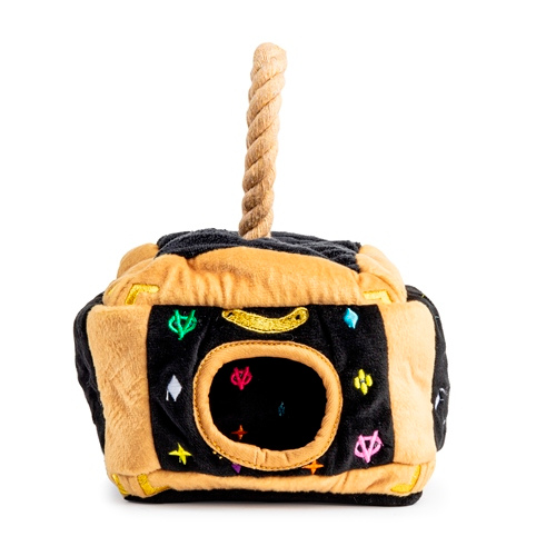 Haute Diggity Dog Black Monogram Chewy Vuiton Trunk Interactive Toy — Truck Side View