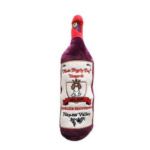 Haute Diggity Dog Cavalier Sauvignon Wine Bottle Designer Plush Dog Toy