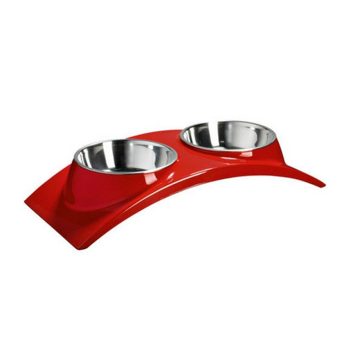 Hunter International Melamine Table Elegance Feeding Bar Elevated Dog Bowl Red