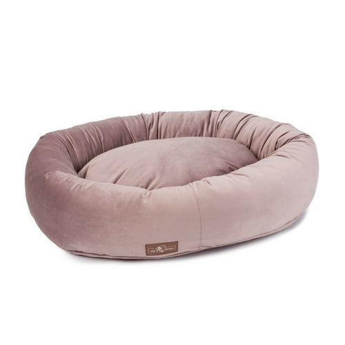 Jax & Bones Plush Velour Donut Nesting Dog Bed — Mauve