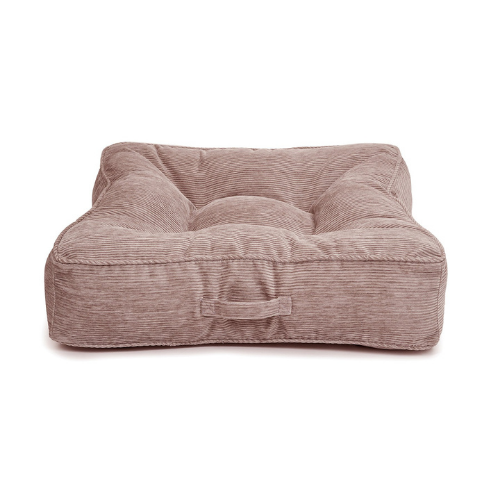 Jax & Bones Tufted Pillow Square Dog Bed — Corduroy Ridges Blush