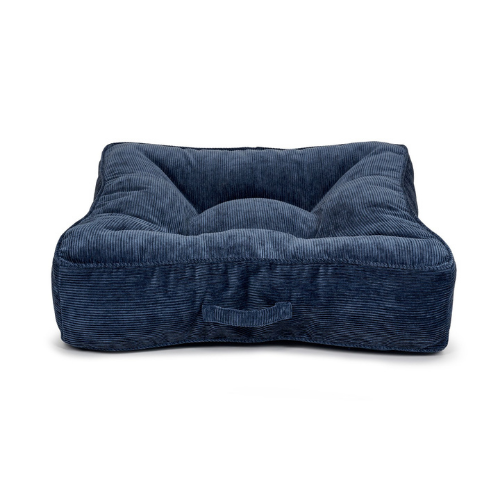 Jax & Bones Tufted Pillow Square Dog Bed — Corduroy Ridges Royal Blue