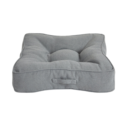 Jax & Bones Tufted Pillow Square Dog Bed — Cordova Linen Fog