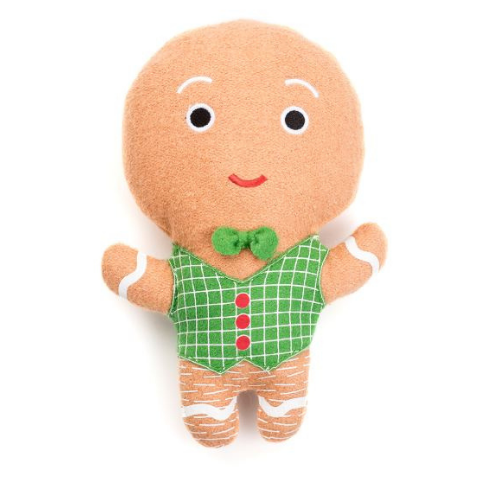 Jax & Bones Woolie Gingerbread Man Holiday Squeaker Dog Toy