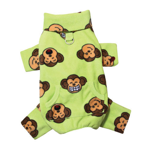 KLIPPO Silly Monkey Turtleneck Pajamas — Lime