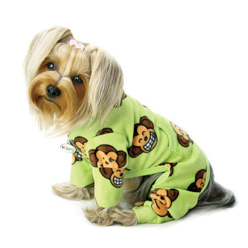 KLIPPO Silly Monkey Turtleneck Pajamas — Lime on Dog