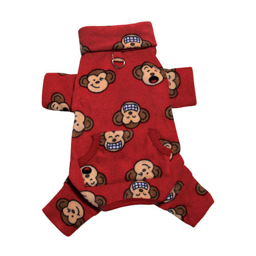 KLIPPO Silly Monkey Turtleneck Pajamas — Red