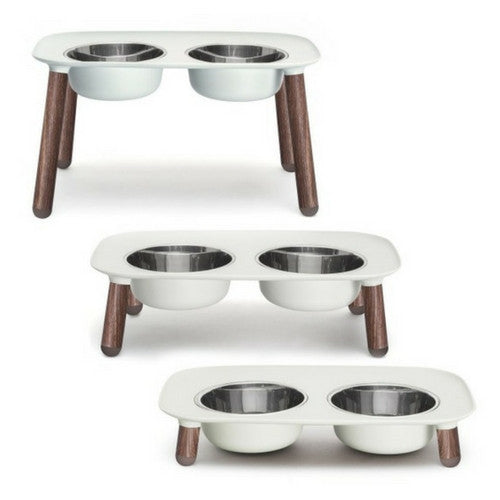 Messy Mutts Limited Edition Wooden Legs Elevated Double Feeder