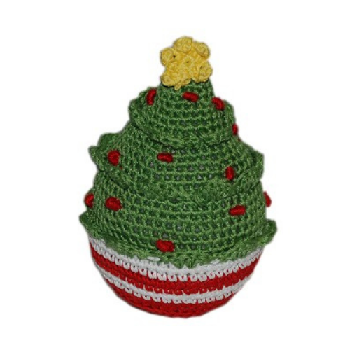 Christmas Tree Pet Flys Knit Knacks Organic Cotton Dog Toy
