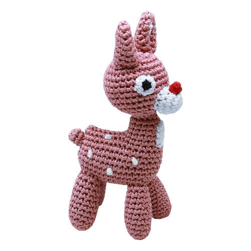 Rudy the Reindeer Pet Flys Knit Knacks Organic Cotton Dog Toy