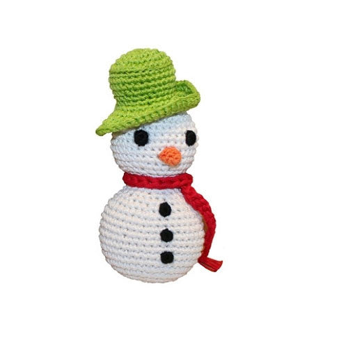 Frost the Snowman Pet Flys Knit Knacks Organic Cotton Dog Toy