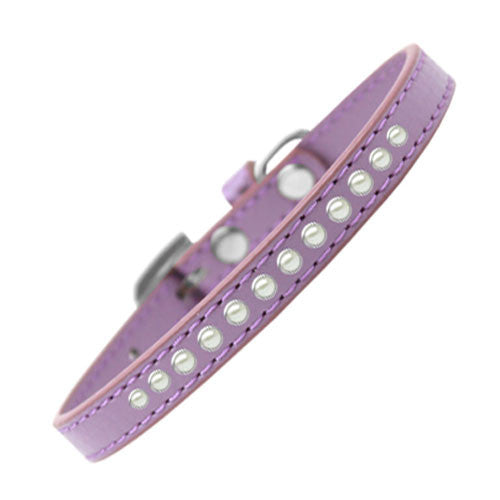 Mirage Faux Leather Designer Pearl Puppy Dog Collar Lavender